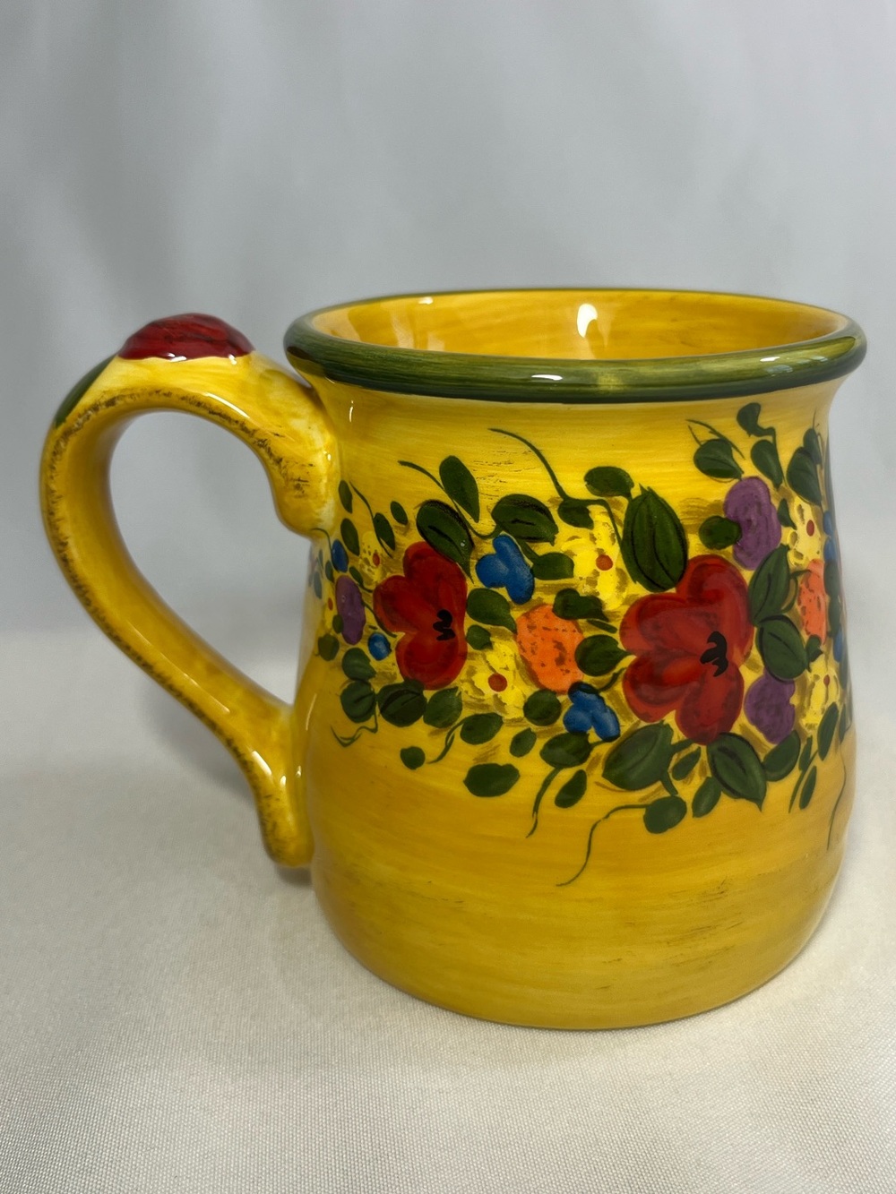Pier 1 Tuscan Floral Large Ceramic Mug
